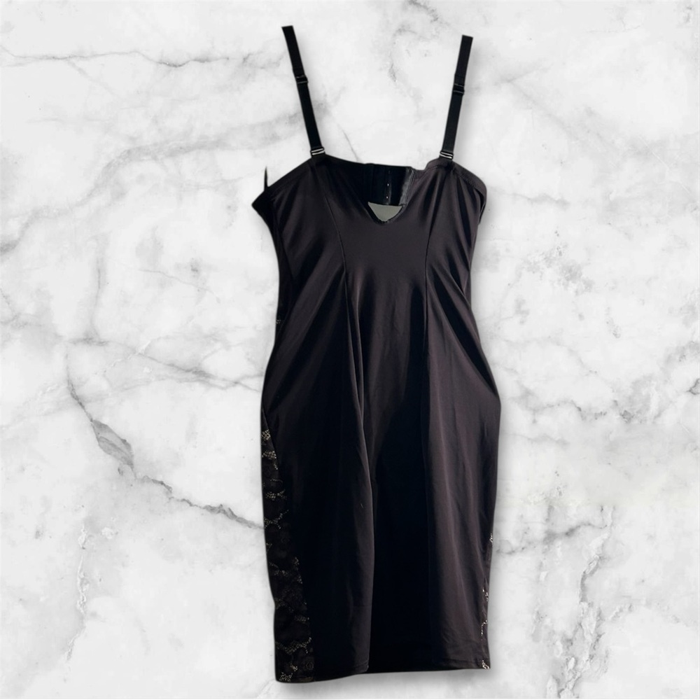 Maidenform Elegant Black Lace Slip Dress with Built in bra, 36B - Picture 3 of 5